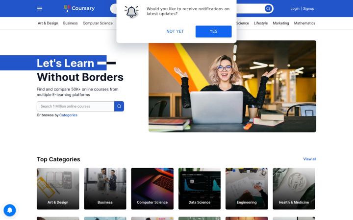 Ekrano kopija coursary.com