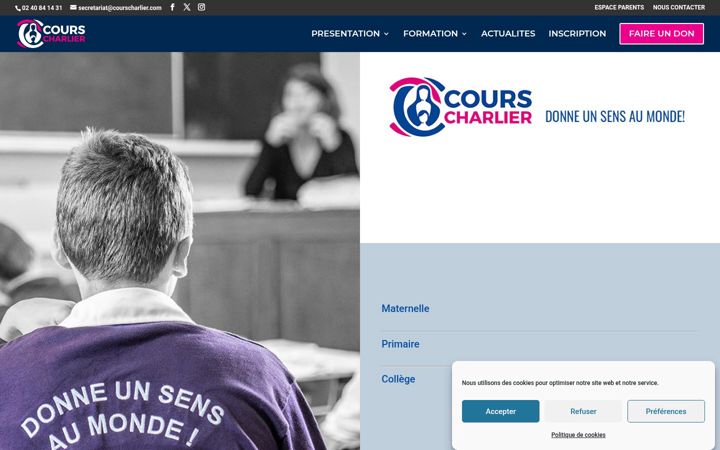 Screenshot of courscharlier.com