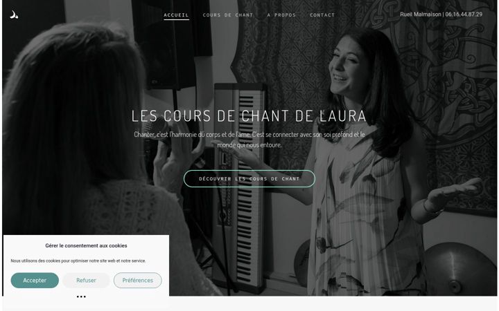 Screenshot of coursdechantlaura.com