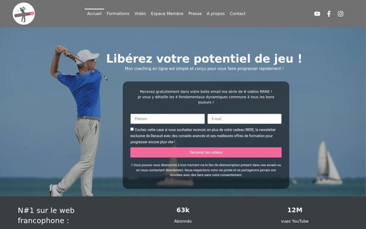 Screenshot of coursdegolf.net