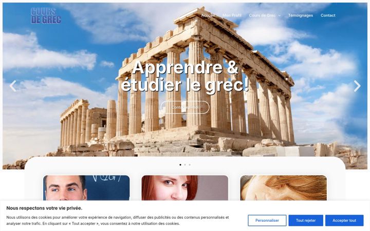 Screenshot of coursdegrec.com