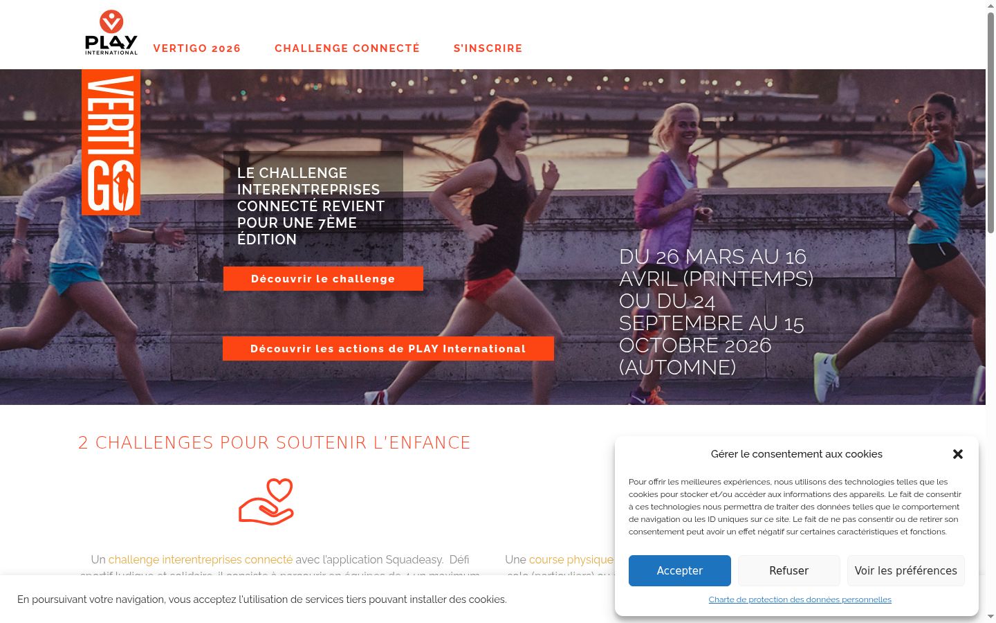 Screenshot of the consent banner shown before any interaction