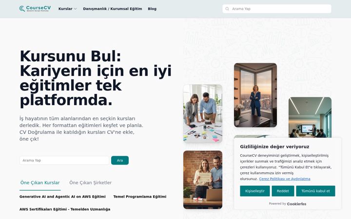 Screenshot of coursecv.com