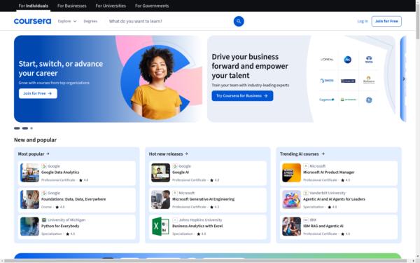 Screenshot of coursera.org