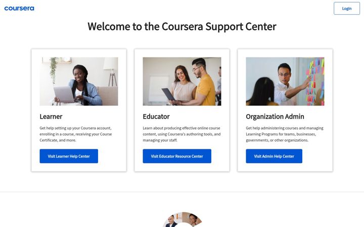 Screenshot of coursera.support