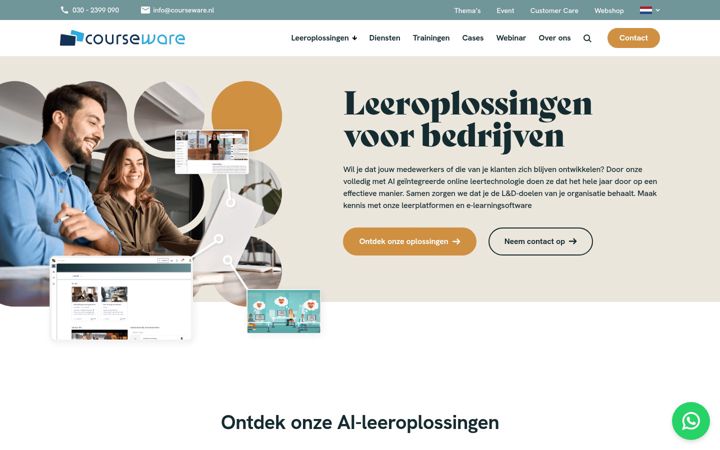 Screenshot stránky courseware.nl