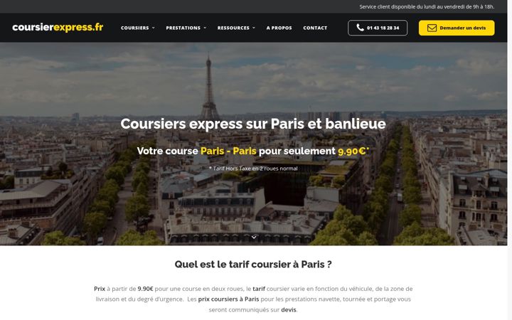 Ekrano kopija coursierexpress.fr