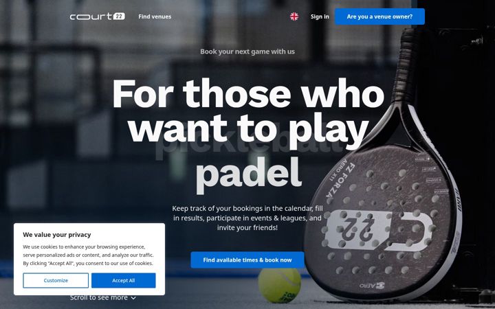 Screenshot of court22.com