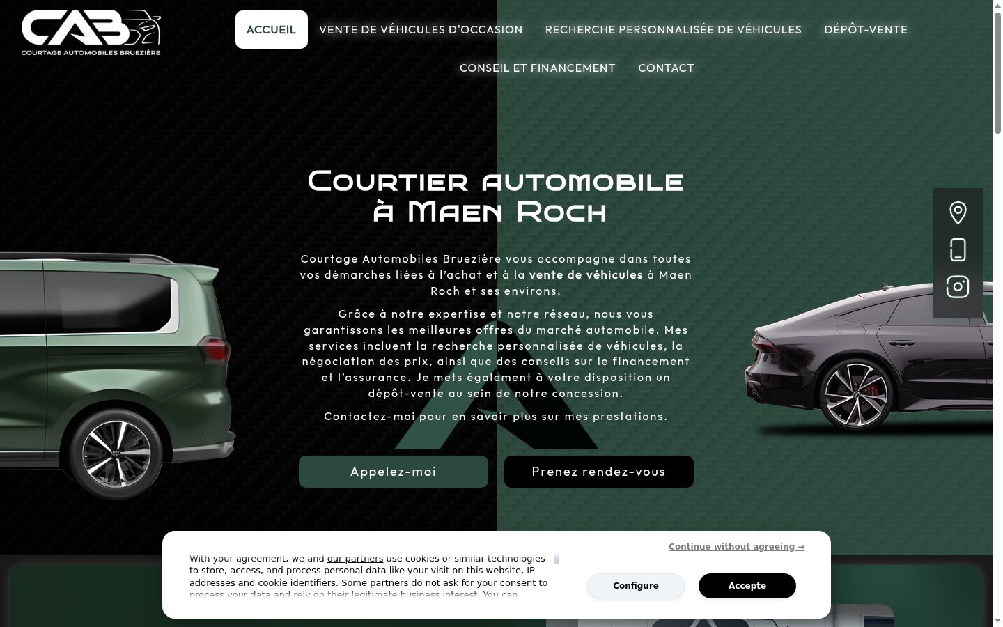 Screenshot del banner di consenso mostrato prima di qualsiasi interazione