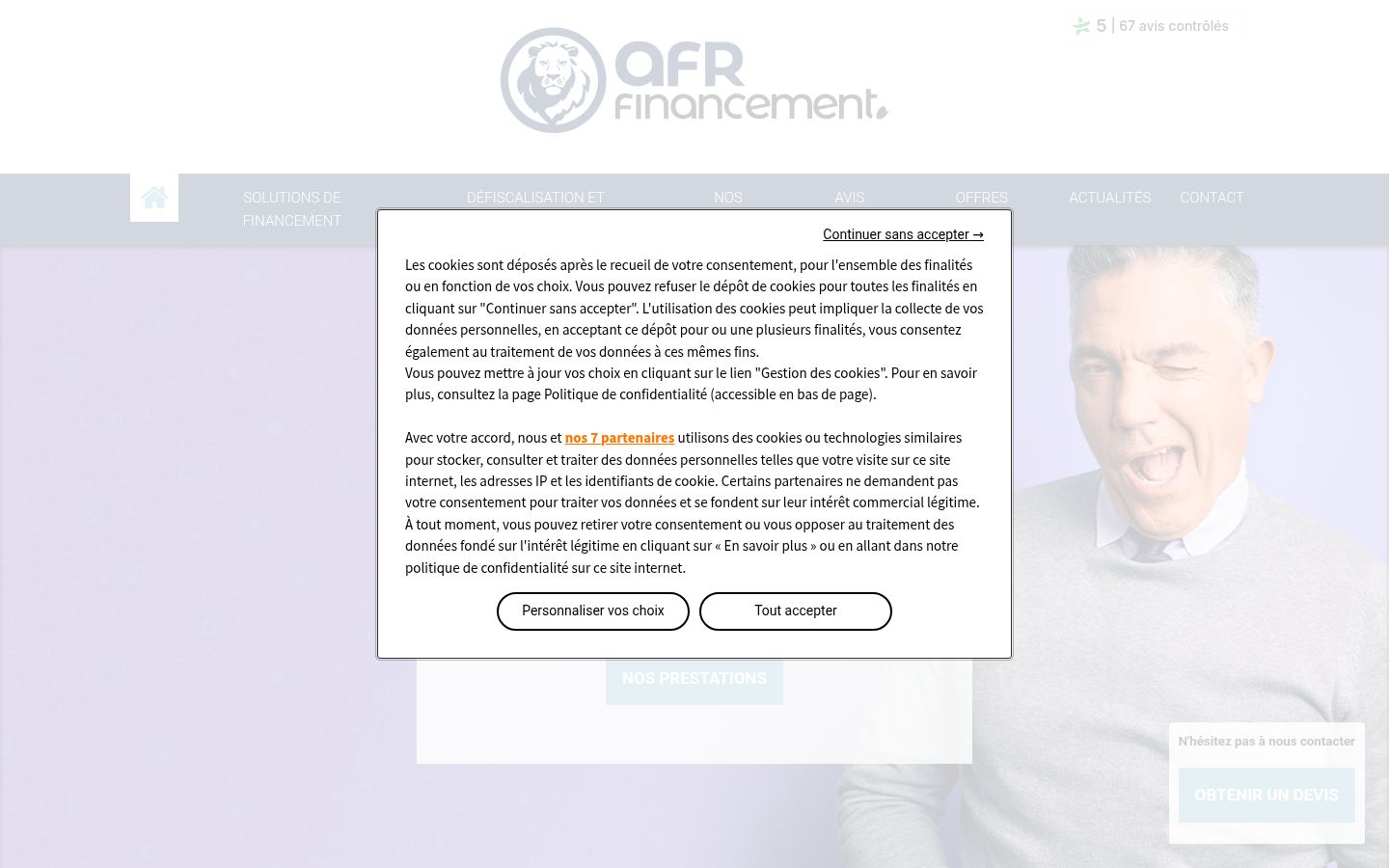 Screenshot des Einwilligungsbanners vor jeglicher Interaktion