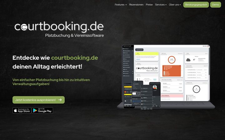 Screenshot of courtbooking.de