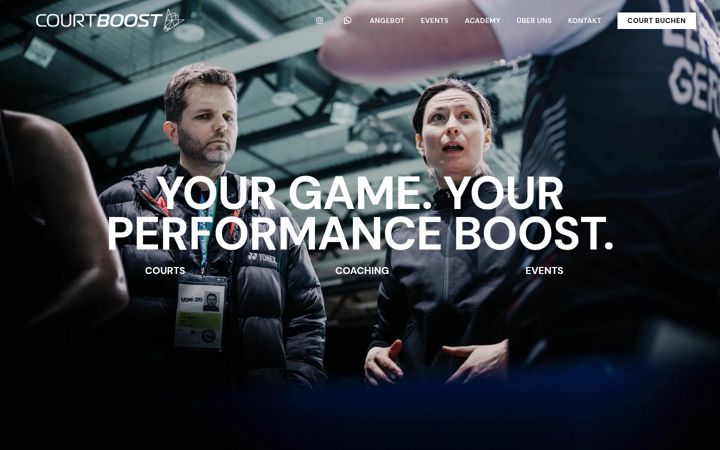 Screenshot of courtboost-badminton.com