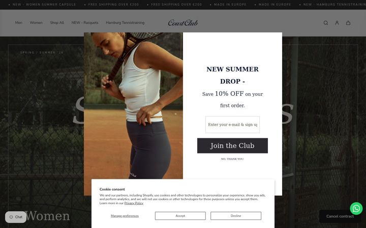 Екранна снимка на courtclub.eu