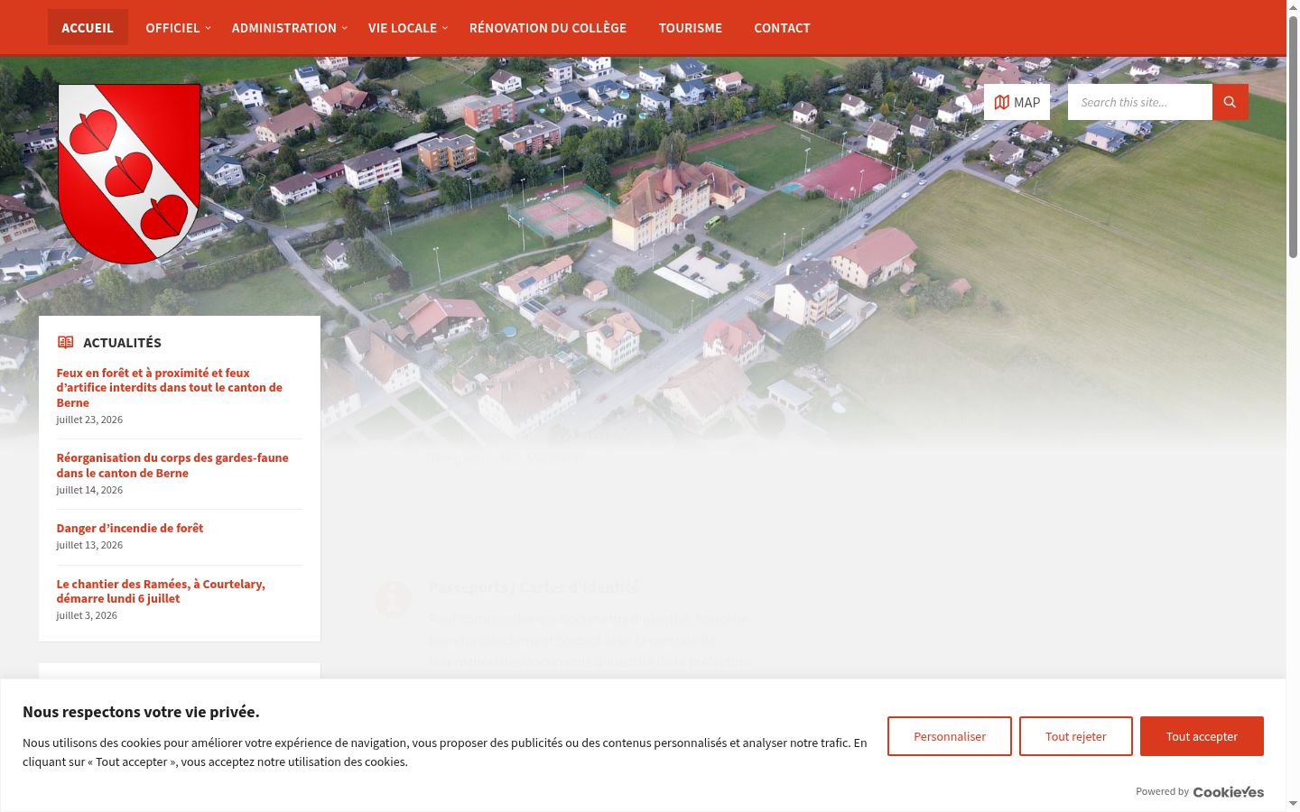 Screenshot del banner di consenso mostrato prima di qualsiasi interazione