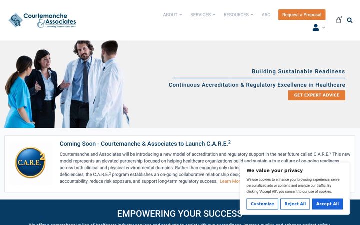 Screenshot of courtemanche-assocs.com