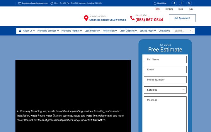 Screenshot of courtesyplumbing.com