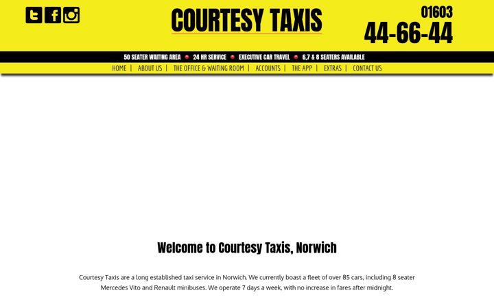 Screenshot of courtesytaxis.com