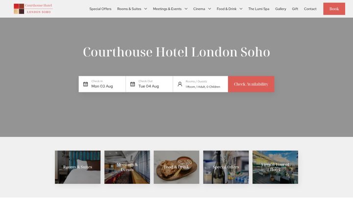Screenshot of courthouse-hotel.com
