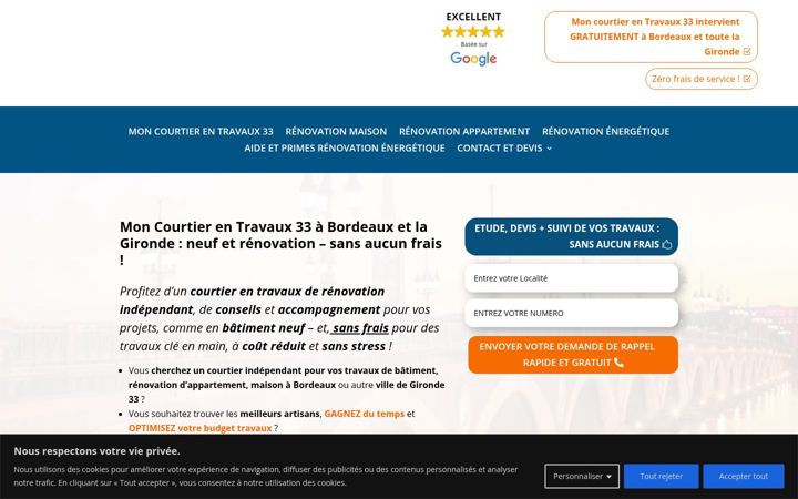 Screenshot of courtier-travaux-33.fr