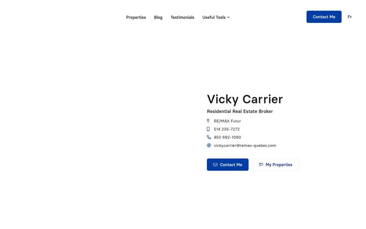 Screenshot of courtier-vickykarinacarrier.ca