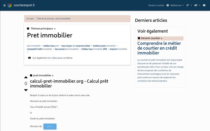 Screenshot of courtierenpret.fr