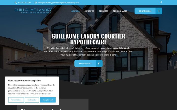Screenshot of courtierhypothecaireguillaumelandry.com