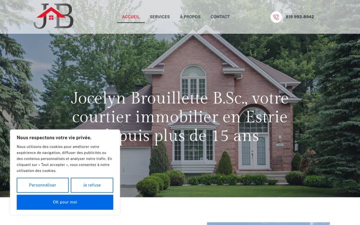 Skärmbild av courtierimmobilierjb.ca