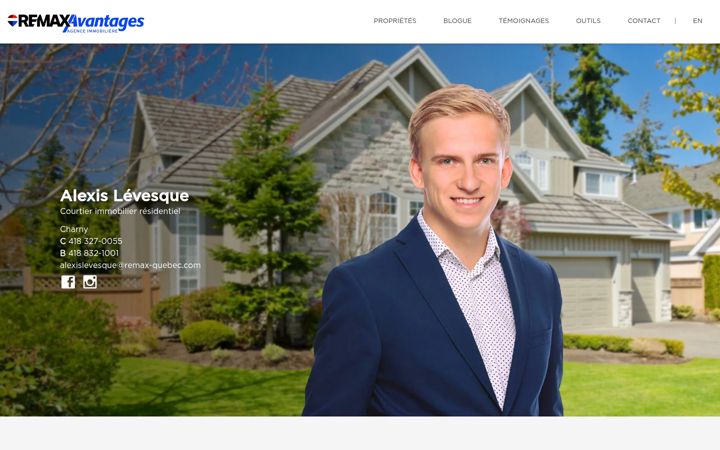 Screenshot of courtierimmobilierlevis.ca