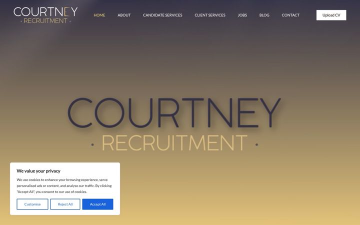 Snímek obrazovky courtneyrecruitment.co.uk