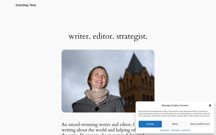 Screenshot of courtneytenz.com