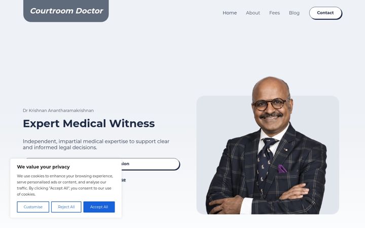 Screenshot of courtroomdoctor.com