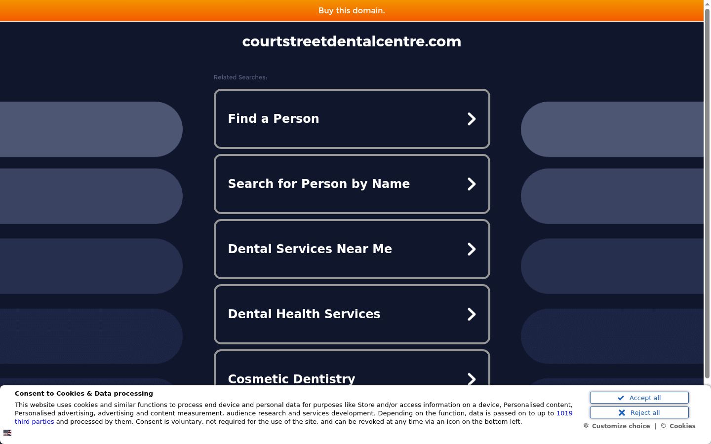 Screenshot of the consent banner shown before any interaction