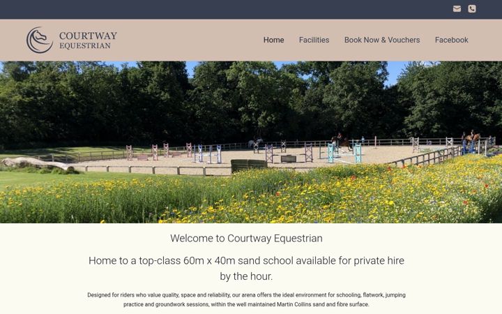 Screenshot of courtwayequestrian.co.uk