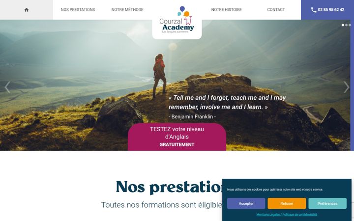 Screenshot of courzal-academy.fr