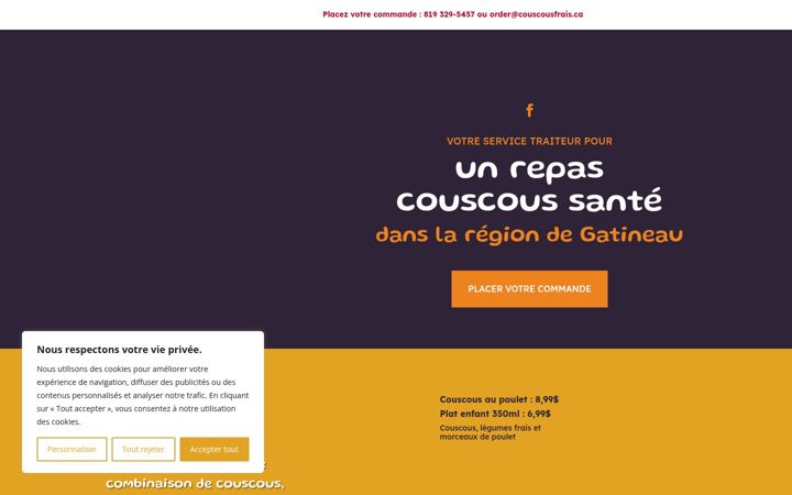 Screenshot of couscousfrais.ca
