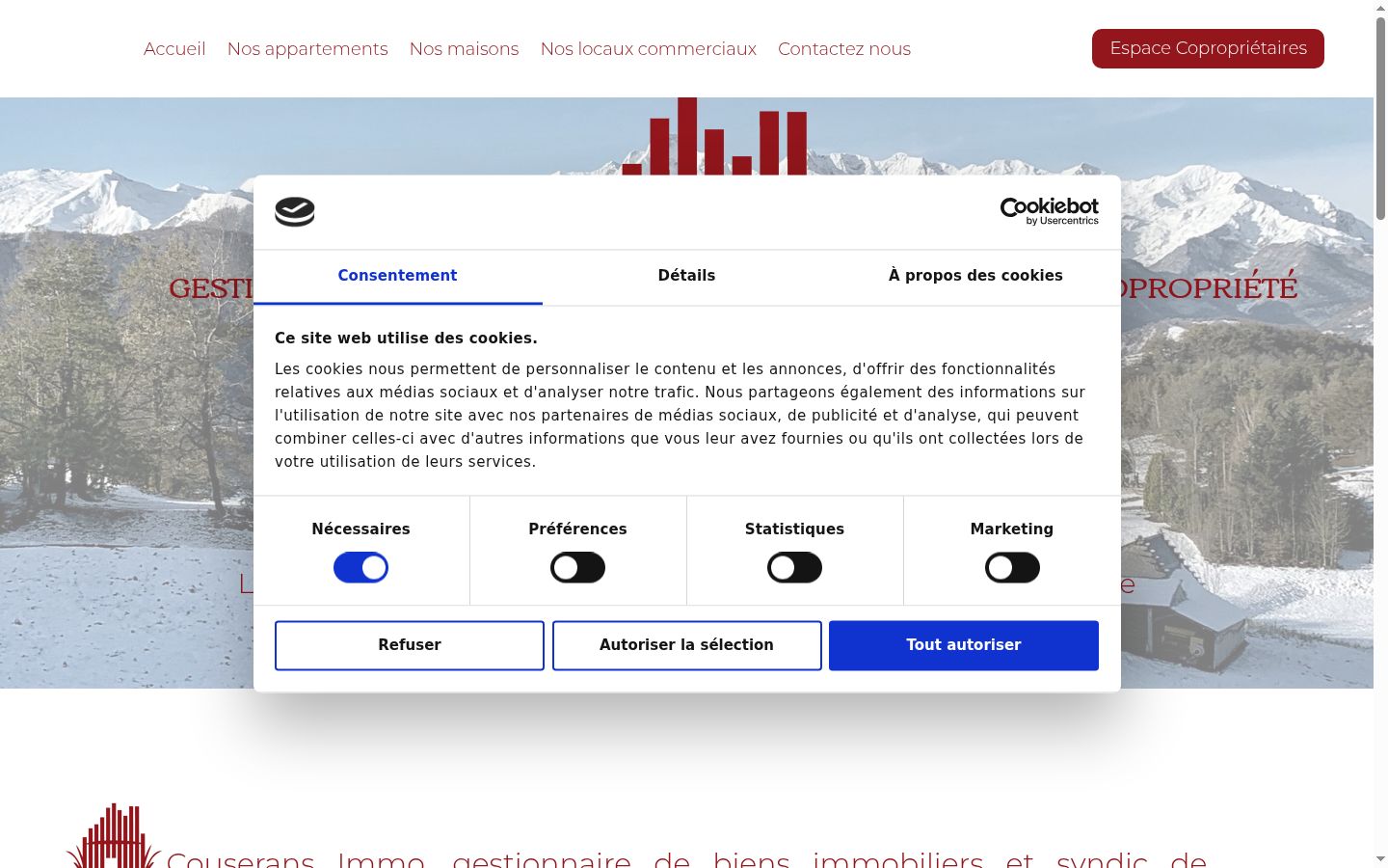 Screenshot des Einwilligungsbanners vor jeglicher Interaktion