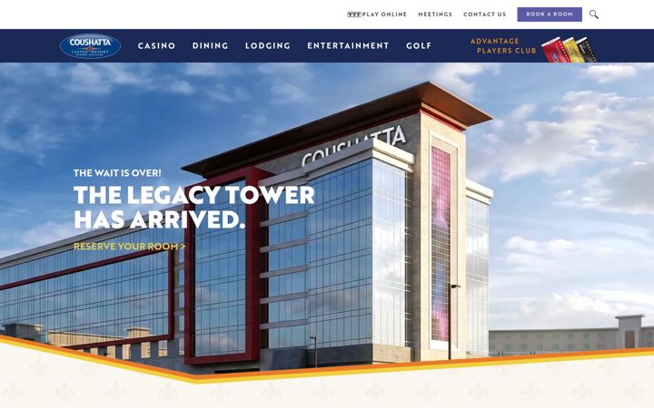 Screenshot di coushattacasino.net