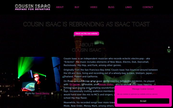 Screenshot of cousinisaac.com