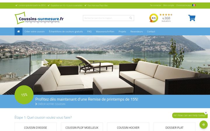 Screenshot of coussins-surmesure.fr