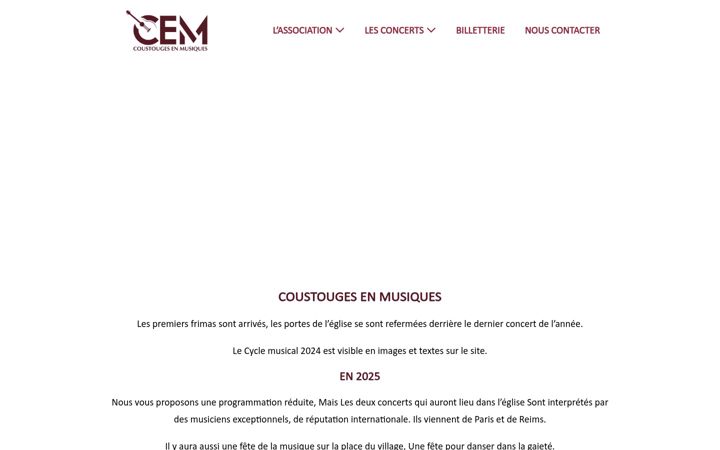 Ekrano kopija coustougesenmusiques.fr