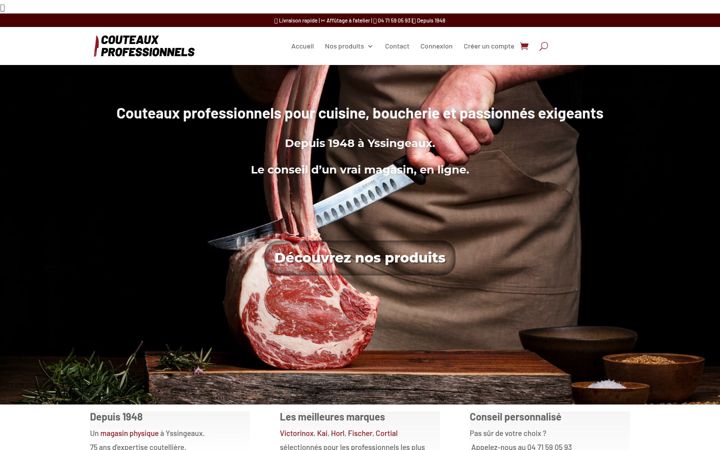 Screenshot of couteauprofessionnel.com