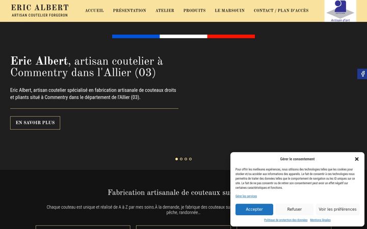 Screenshot of couteaux-ericalbert.com