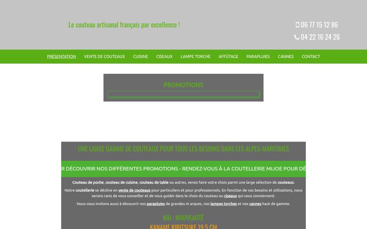 Screenshot of coutellerie-mijoe.fr