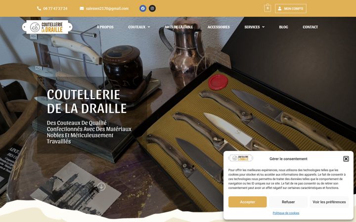 Captura de pantalla de coutelleriedeladraille.fr