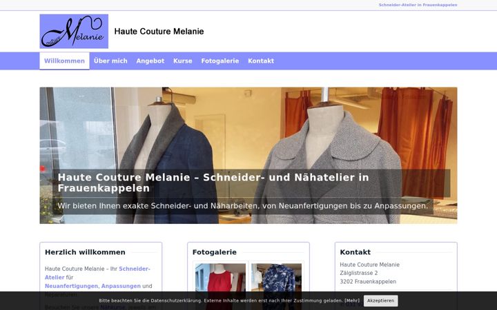 Screenshot of couture-melanie.ch