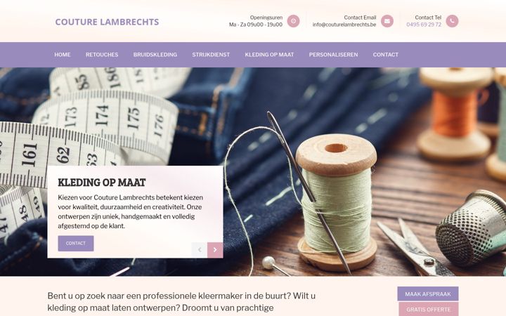 Screenshot of couturelambrechts.be