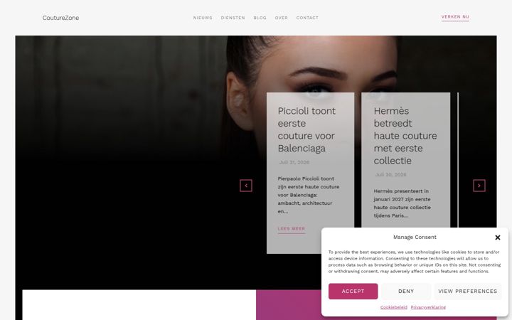 Screenshot of couturezone.nl