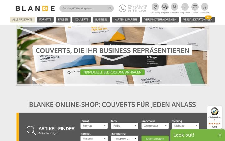 Screenshot of couverts24.ch