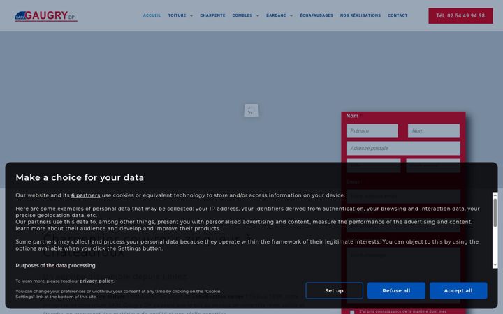 Screenshot of couverture-charpente-gaugry.fr
