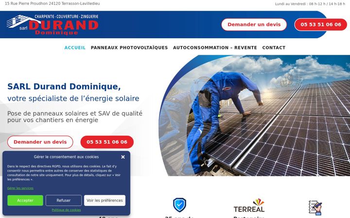 Ekrano kopija couverture-durand-solaire.fr
